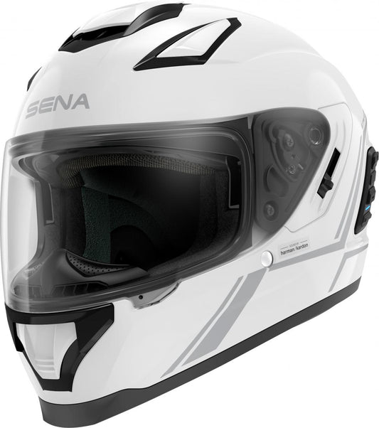 Stryker – Blank Vit Integralhjälm med Mesh Intercom och Smart Funktioner - Skog & Motor Umeå -