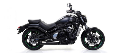 KAWASAKI VULCAN S 650 14/15 HOMOLOGATED STAINLESS STEEL DARK 2:1 REBEL FULL SYSTEM WITH CARBON END CAP - Skog & Motor Umeå -